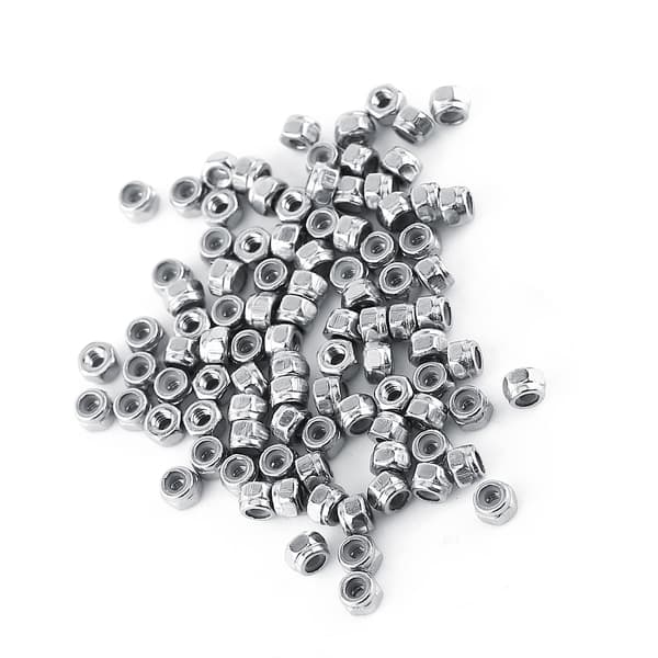 SS304 Rostfritt Stål Hex Lås Mutter Set med Nylon Insats (M2, 100st)