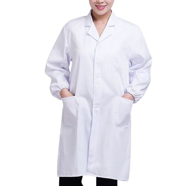 Hvid laboratoriefrakke Læge Hospital Scientist School Fancy Dress Kostume Til Studerende Voksne