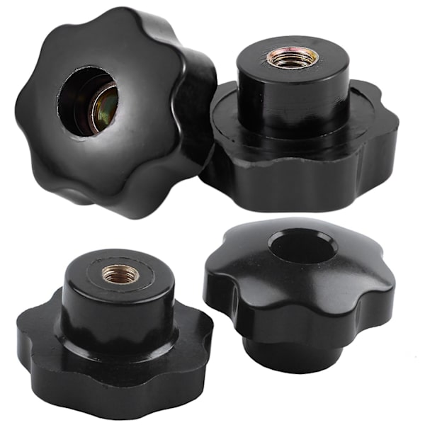 2 kpl M10 naaraslangalliset mutterit 50mm muoviset tähtipäiset kiinnitysknupit kahvalla ja M8 x 50mm halkaisijaiset kierteet