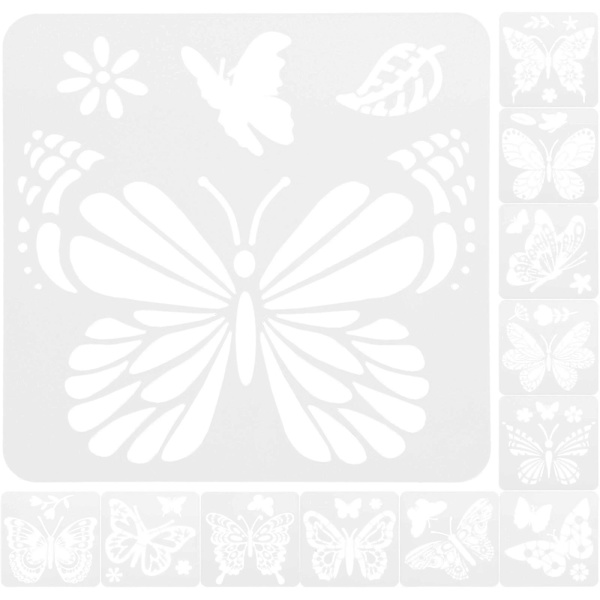 12 stk tegningssjablonger DIY håndkonto tegningssjablonger hule malingssjablonger