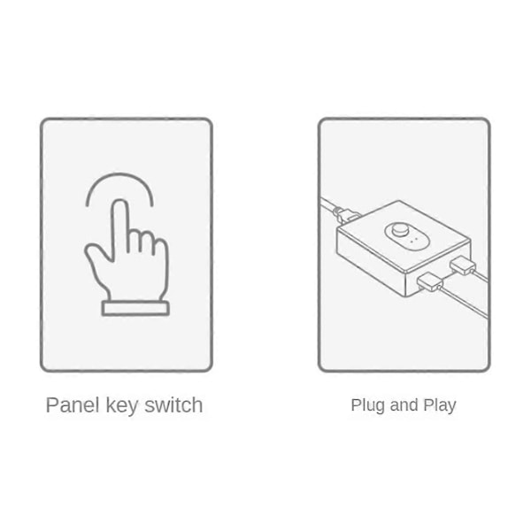 USB 2.0 KVM Switch 1X2/2X1 Switch Switcher USB Splitter Delt Controller til Laptop Computer Printer Tastatur Mus, B