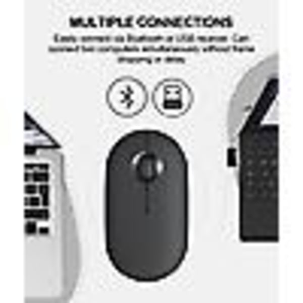 Mukava tuntuma Pebble Silent Mouse M350 Bluetooth kaksoismoodi langaton hiiri tyylikäs, kevyt ja söpö monilinkkinen toimistohiiri blue