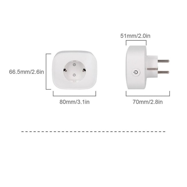 Zigbee Plug Vägguttag Eu 16a Smart Adapter Powers Monitoring Fjärrkontroll Röststyrning För Tuya Eu Plus