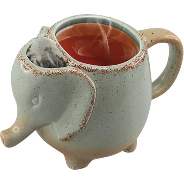 Keramisk 15oz Elefant Tekopp Grön