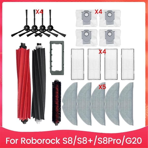 21 STK Børste Moppe Klud Støvpose og Filter Kit til S8 S8+ S8Pro G20 Støvsuger Tilbehør Udskiftning