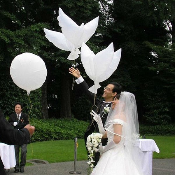 10 st Peace Dove Ballonger Stora Duva Ballonger Flygande Duva Ballonger För Bröllop Memorial Födelsedag