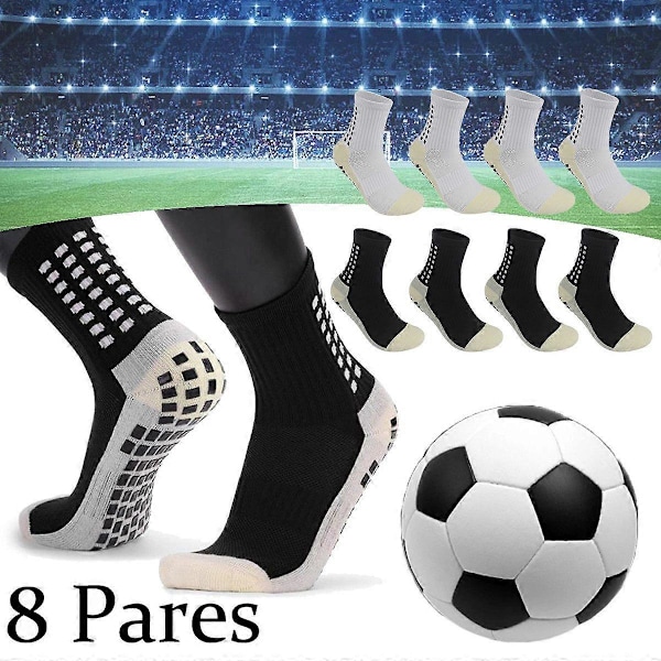 8 par fotbollsstrumpor halkfria luktbeständiga design för sportprestation