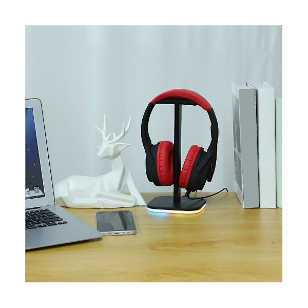RGB Headset Stativ Spil Headset Skrivebordsdisplay Holder LED Base USB Pickup Lys Headset Support Brac