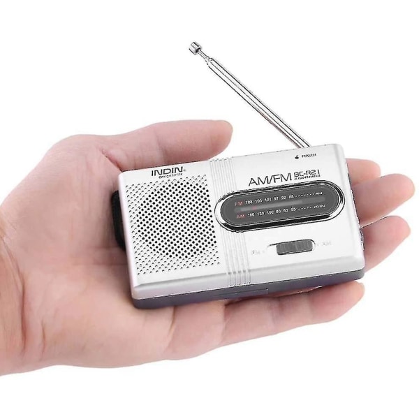 Mini Radio Bærbar Am Fm Teleskopantenne Lommeradio