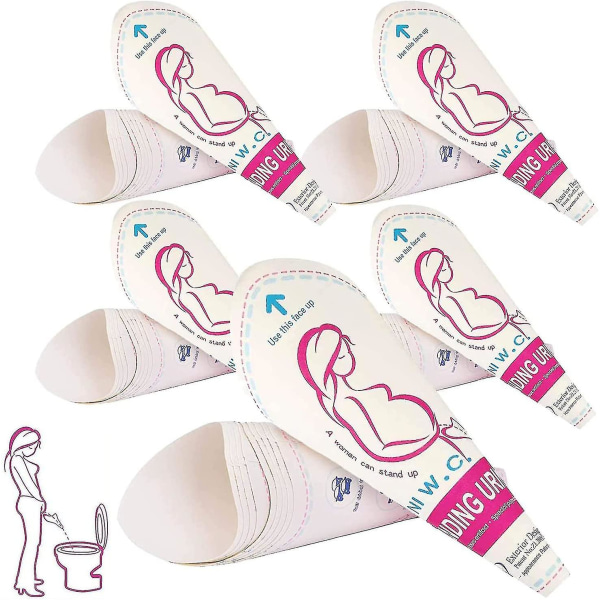 Th Dispositivo para orinar femenino desechable, embudo para orinar para mujer, embudo urinario femenino portátil, 40 Uds.
