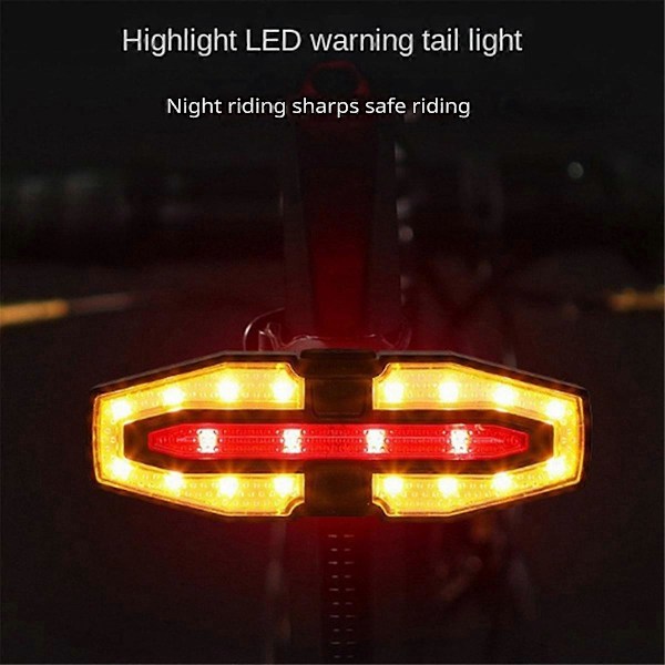 Elektrisk Scooter Signal Baklys med Hornvarsling, Blinklys, USB-Lading, Baklys, Nattkjøring Advarselslys