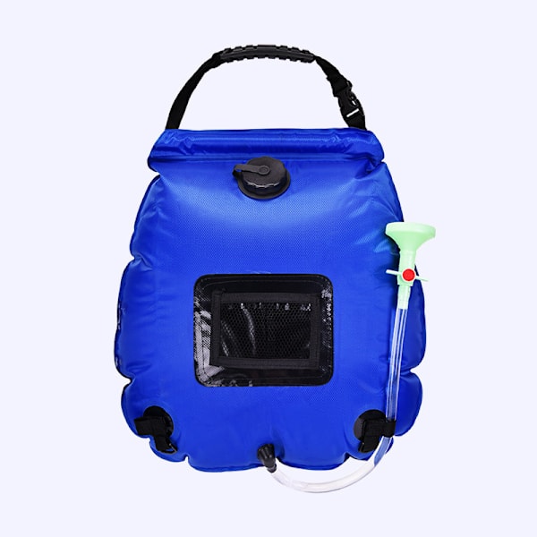 Camping Solvärme Duschpaket, 20L Bärbar Solvärme Duschpaket Resa Camping Dusch Varmvatten Dusch med Duschhuvud och Växel