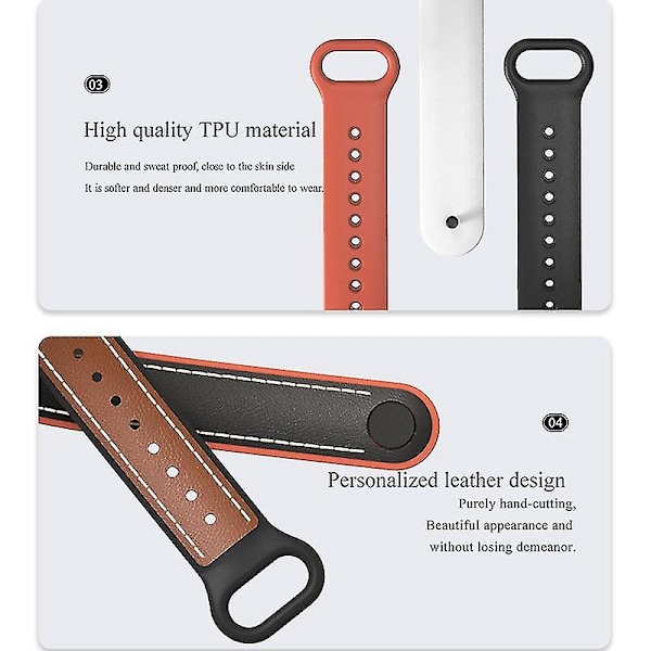 TPU + Läder Armband Kompatibelt med Xiaomi Mi Band 5 / 6