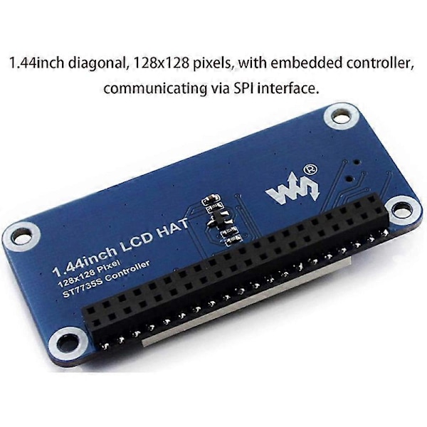 1.44 Tommer LCD Display HAT til 2B/3B/3B+/Zero/Zero W 128X128 Pixels SPI Interface LED Baggrundsbelysning 3.3V