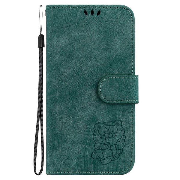 Litet Tiger Präglat Läder Telefonfodral