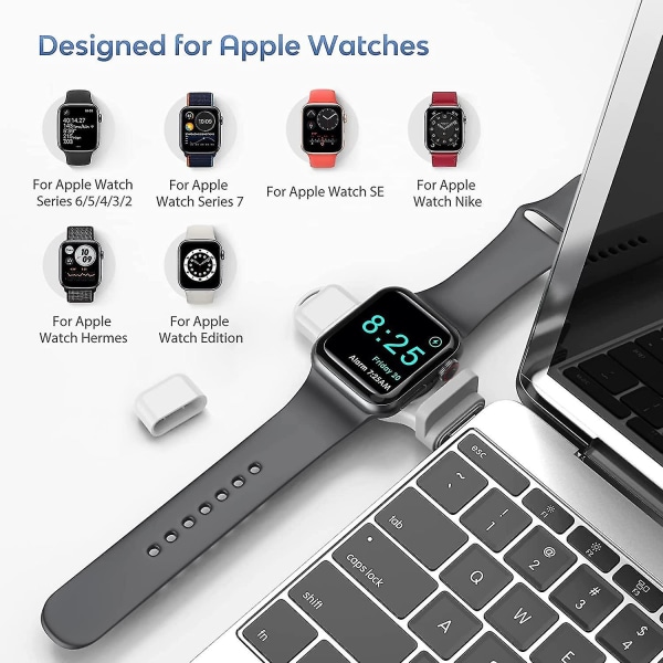Apple Watch Laturi, 2 in 1 Magneettinen kannettava langaton Iwatch-laturi USB-a- ja USB-c-laturilla Sarjalle 7 Se 6 5 4 3 2 1