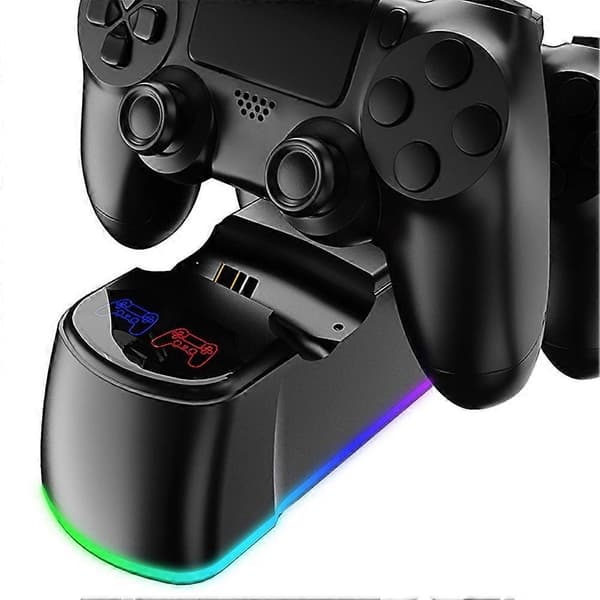 Til Spilcontroller Opladning Dobbelt Sæde Indikatorlys Controller Blåt Lys Trådløs Spilcontroller
