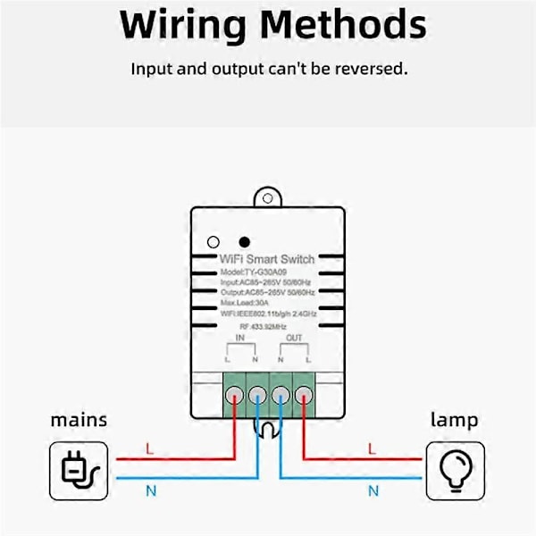 Tuya Smart WiFi Switch DIY Timer AC 85-265V WiFi Trådløs Controller 30A Strømovervågning Kwh til Alexa Home