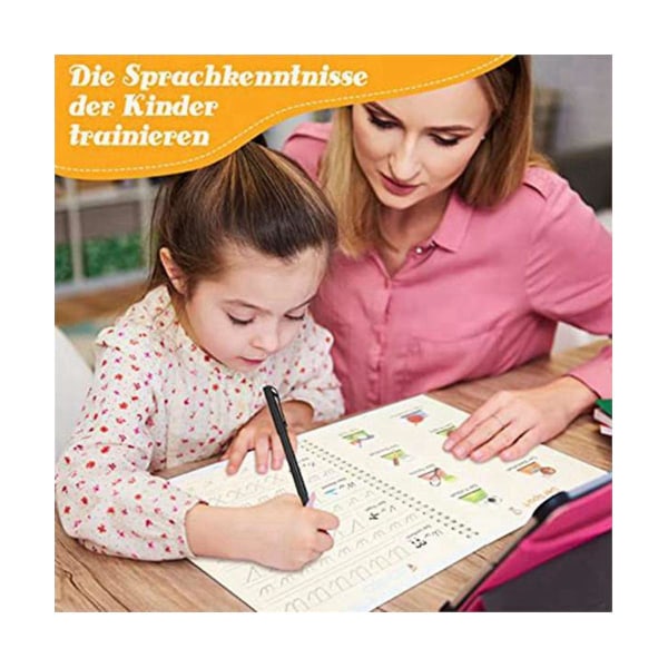 Barnas full engelske øvingsbok Barns gjenbrukbare håndskriftsøvingsbok for å lære å