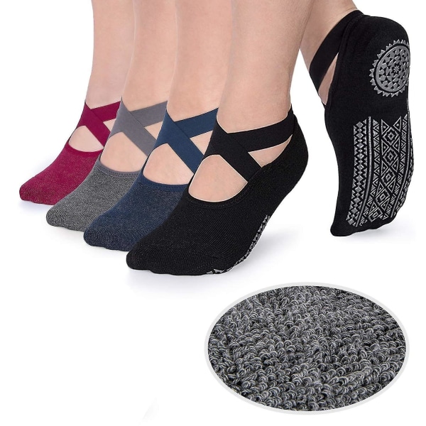 Sklisikre sokker til Yoga Pilates Barre Fitness sykehussokker til kvinner