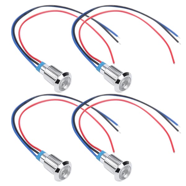 Forudkablede 10mm Fælles Anode 2-Farvede Indikatorlamper 110/220V - 4 Sæt