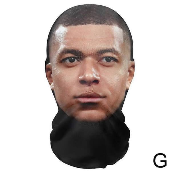 Ansiktsprestanda Skämt Helansikts 3D-mask, Balaklavamössa Mbappe/1pc