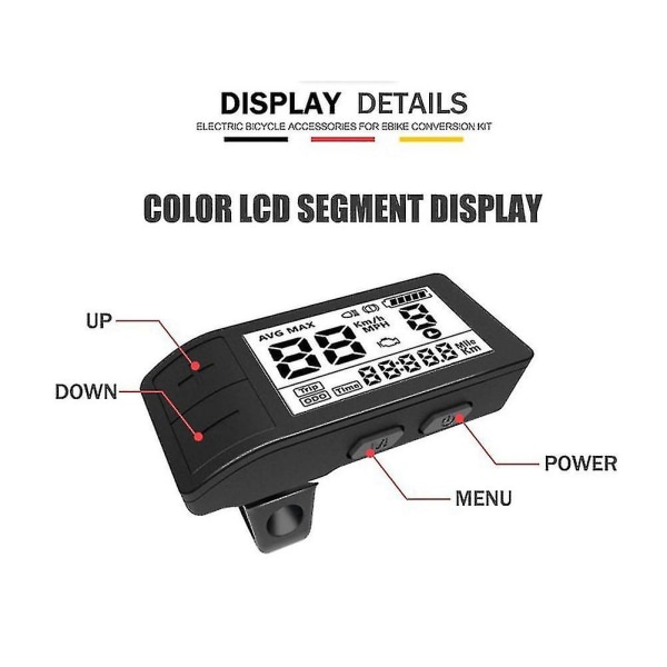 24v-52v El-cykel 500s LCD-display til BBS01 BBS02 Mid-Drive Motor Cykel Ebike Computer UART