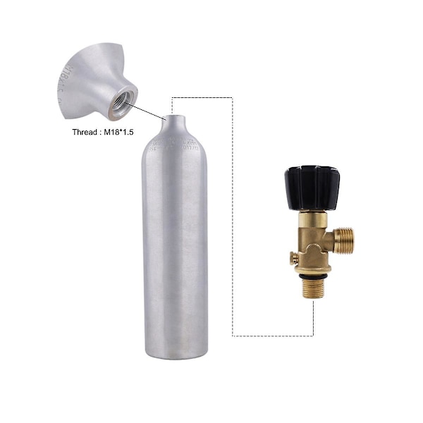 Gassregulator for Argon CO2-flaske med gjenger M18x1.5 til W21.8-14