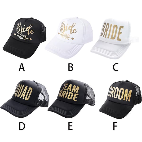 Bride Tribe Snapback Trucker Mesh Hat Guldbokstäver För Pil Bröllop Basebal