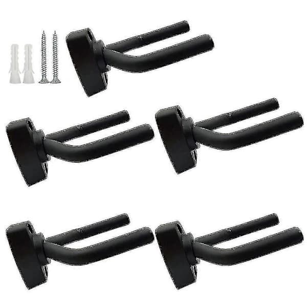 5-pack Svart Gitarrhängare Väggfäste Med Skruvar Passar Gitarrer [JKW]