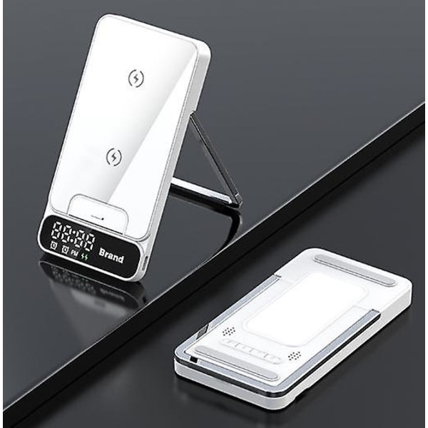 Langaton latausteline, 3 in 1 langattoman laturin telakointiasema, herätys/kello/yövalo, latausteline Foriphone Samsung