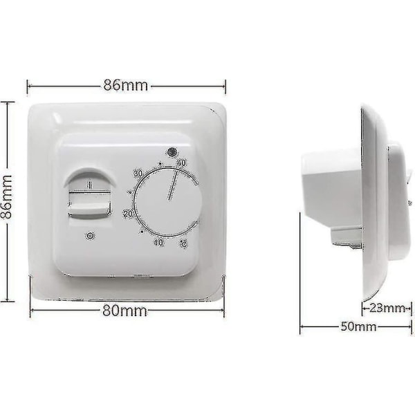 Manuelle gulvvarmetermostater 220v 16a, elektrisk gulvvarmekontroller Mekanisk Ro