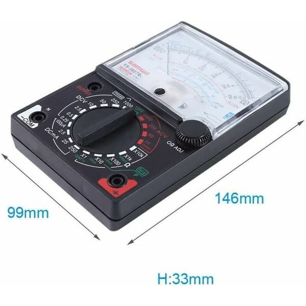 Analogt multimeter, AC/DC-tester, voltmeter, amperemeter, ohmmeter, analogt multimeter til spændings-, strøm- og modstandsmåling