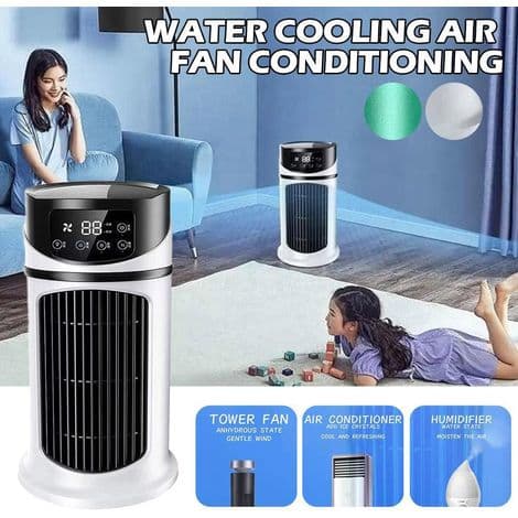 Mini bærbar aircondition. Vandkølet ventilator. Luftkøler til kontor - AquaForge