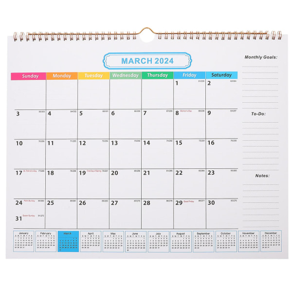 Väggkalender för att organisera Countdown Calendar Hängande kalender Månadskalender