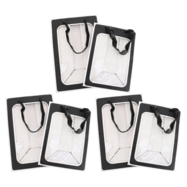 6 stk bærbare gjennomsiktige vindusposer Valentinsdagsfestival gaver emballasjeposer