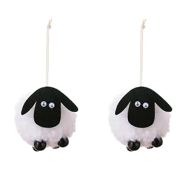 Lammornament i polyester och tyg 2/4-pack för juldekoration A 2pcs