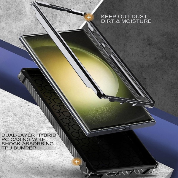 Magnetisk militärklass Drop Testat Stötsäkert phone case för Samsung Galaxy S24/s24 Ultra/s24 Plus med stödring