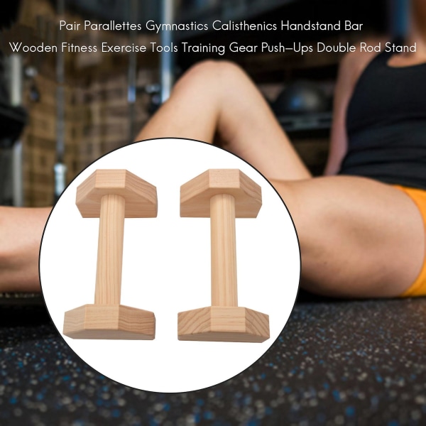 1 Par Parallettes Gymnastik Calisthenics Handstand Bar Trä Fitnessövningsverktyg Träning Gea
