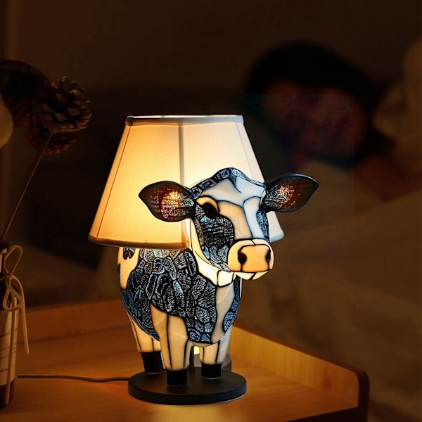 Resin Home Bedside Upplyst Kalv Bordlampa Bordlampa Prydnader