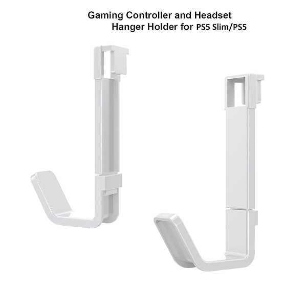2 st universella handkontroll-headset-hållare kompatibel med Ps5/ps5 Slim-konsol, hörlurar väggmonteringshållare hängare krok