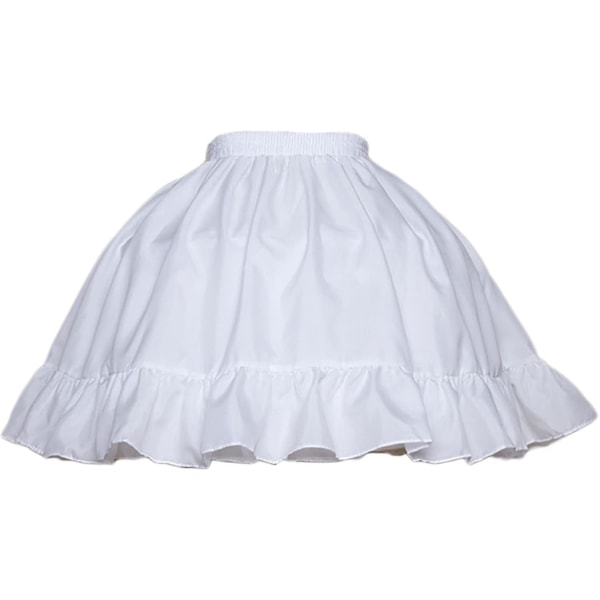 Kvinnor flickor kort underkjol 2 bågar viktoriansk kjol balklänning elastisk midja underkläder halv slip und