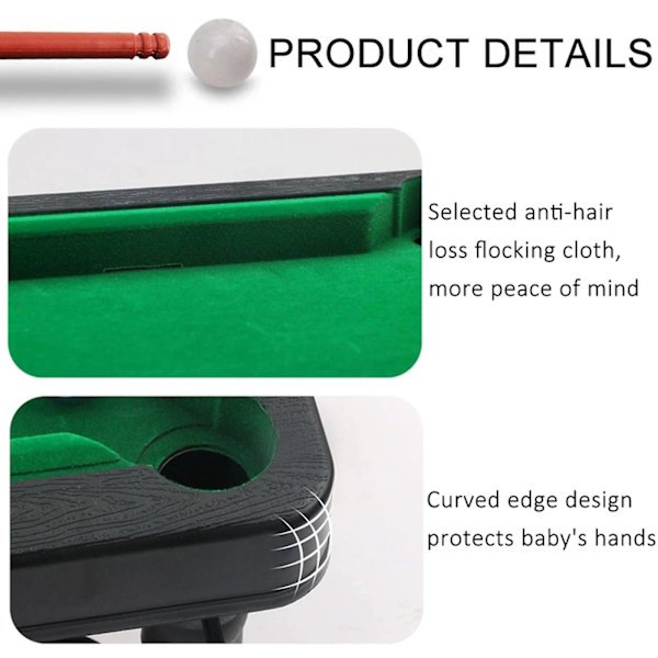 Mini Poolbord Biljardspel Set Med 2 Pinnar & 11 Bollar Hemmakontor Skrivbord Stressavlastande Spel Barnpresenter