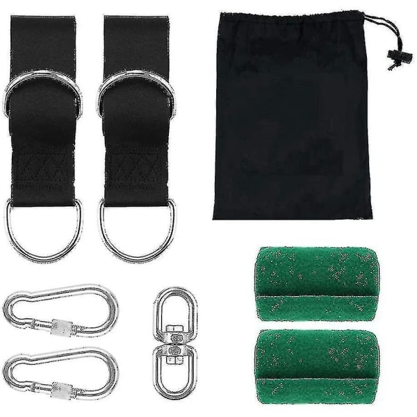 Tree Swing Hanging Straps Kit 2x5ft Heavy Duty Swing Hanger med karbinhakar, trädskydd