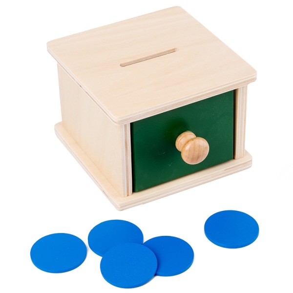 Montessori pedagogiske hjelpemidler tidlig barndomsutdanning hånd-øye-koordinasjon myntboks skuffespill Montessori pedagogiske hjelpemidler tre ballpressing bord