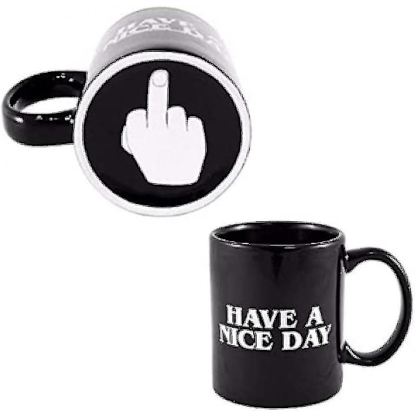 Ha en fin dag Kaffe Kanne Midt Finger Morsom Kopp For Kaffe Melk Juice