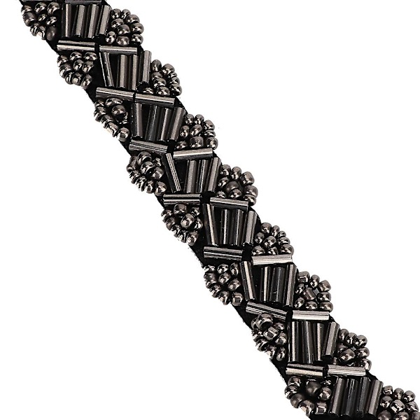 Pärlband 1 Yard, 1,5cm Metallfärgade Kvadratiska Rörpärlor, DIY Handgjorda Broderade Sydekorationer