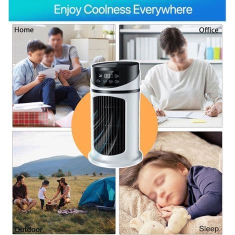 Mini bærbar aircondition, multifunktionel mobil luftkøler ventilator, vandkølerventilator til hjemmekontor, luftkøler, vandkølerventilator