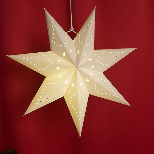 45cm Papir Stjerne Lampe Papir Jule Stjerner Med Belysning 3d Glødende Stjerne Vindue