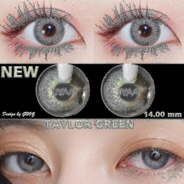 2 stk/par Fargekontaktlinser Kontaktfargelinse Øynelinser for øyne Blå linser med dioptri Ja